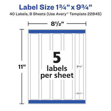 Avery Durable Waterproof Wraparound Rectangle Labels with Sure Feed Technology, 1.25